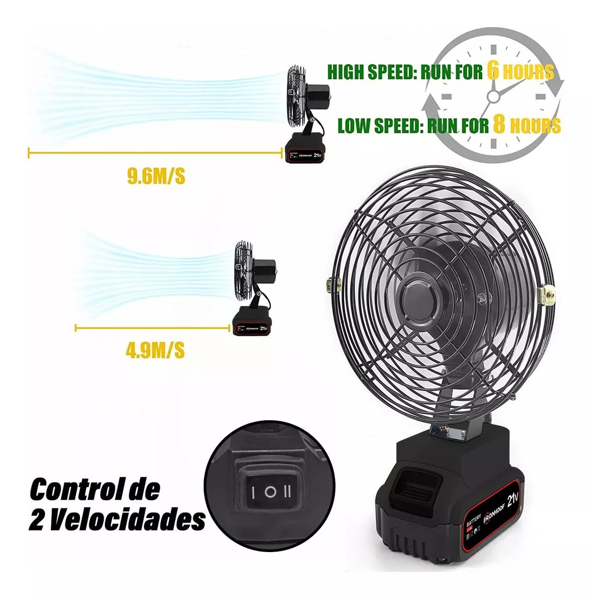 Ventilador Portátil Recargable 30W