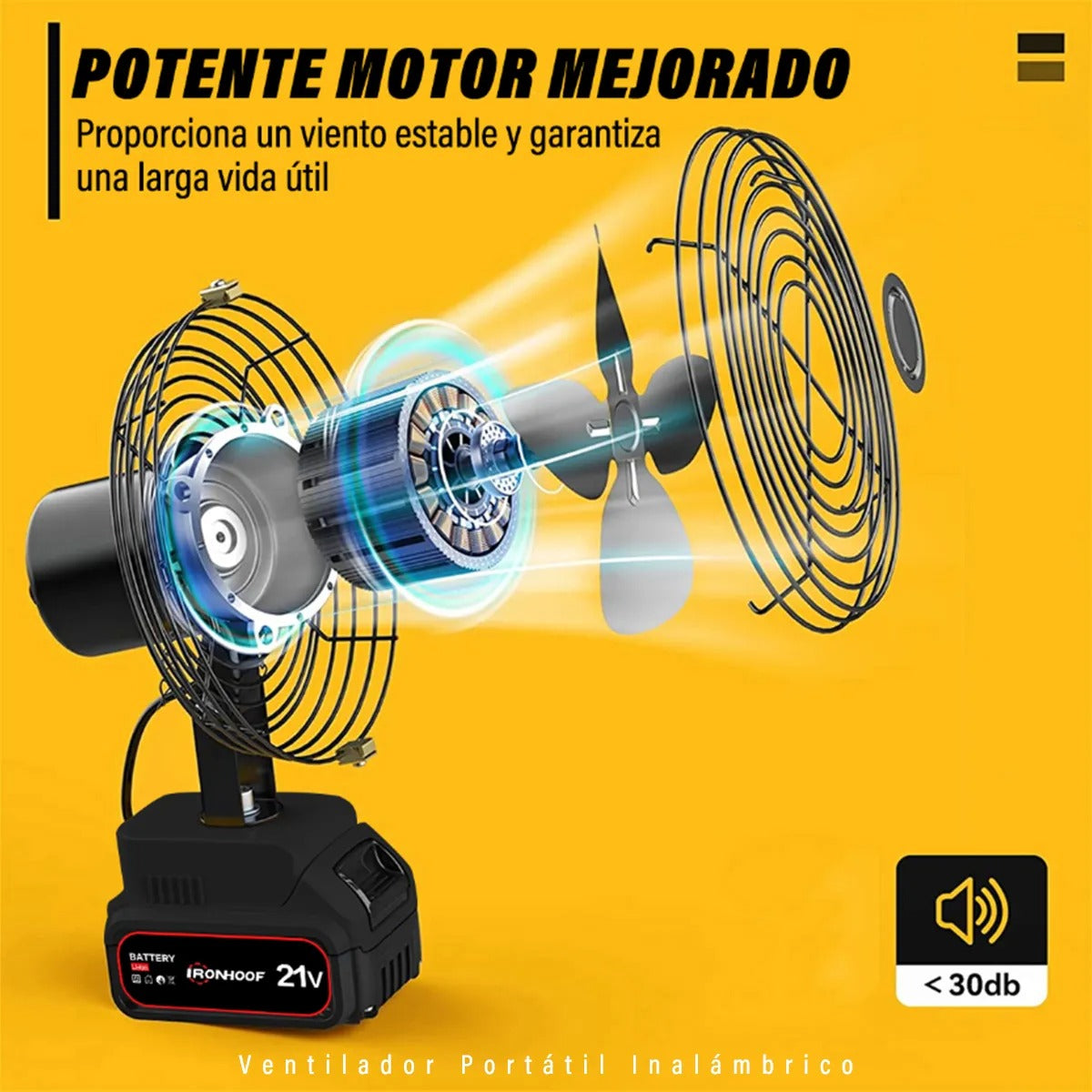 Ventilador Portátil Recargable 30W
