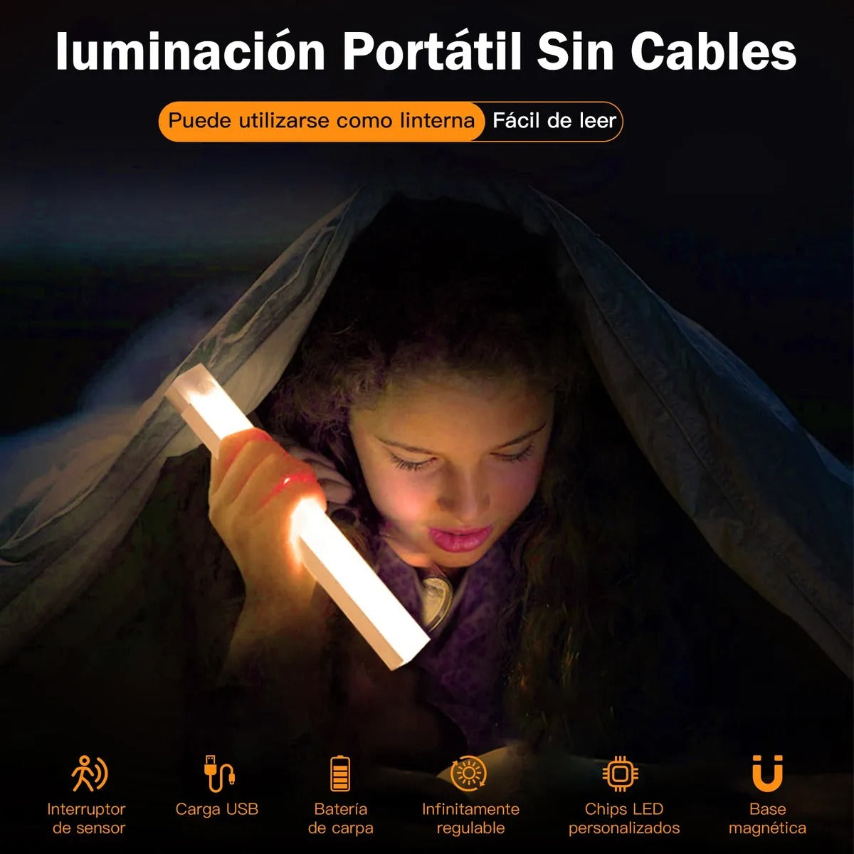 Focos de luz led 6 piezas sensor movimiento
