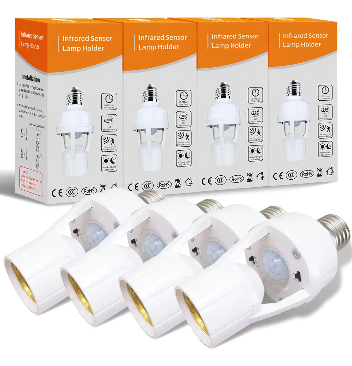4 Socket con sensor de movimiento