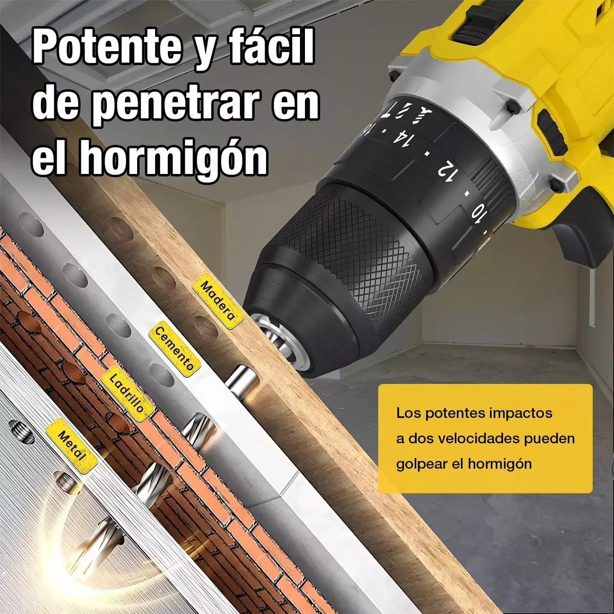 Kit Taladro Portatil Electrico 48v 2 baterias