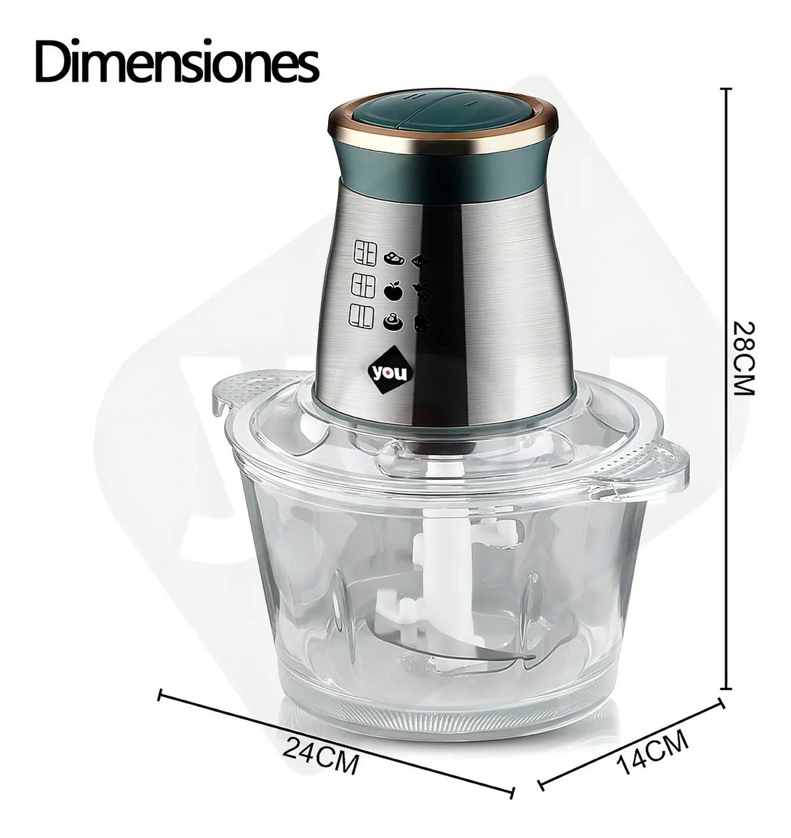 Procesador De Alimentos Con 4 Cuchillas 2L