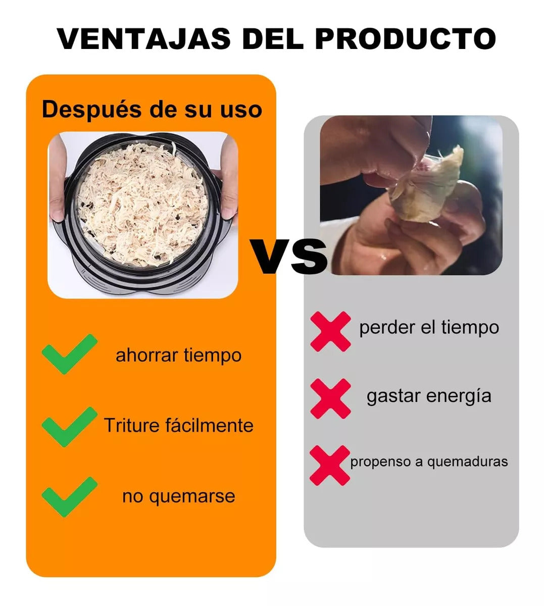 Desmenuzador de pollo y carne giratoria