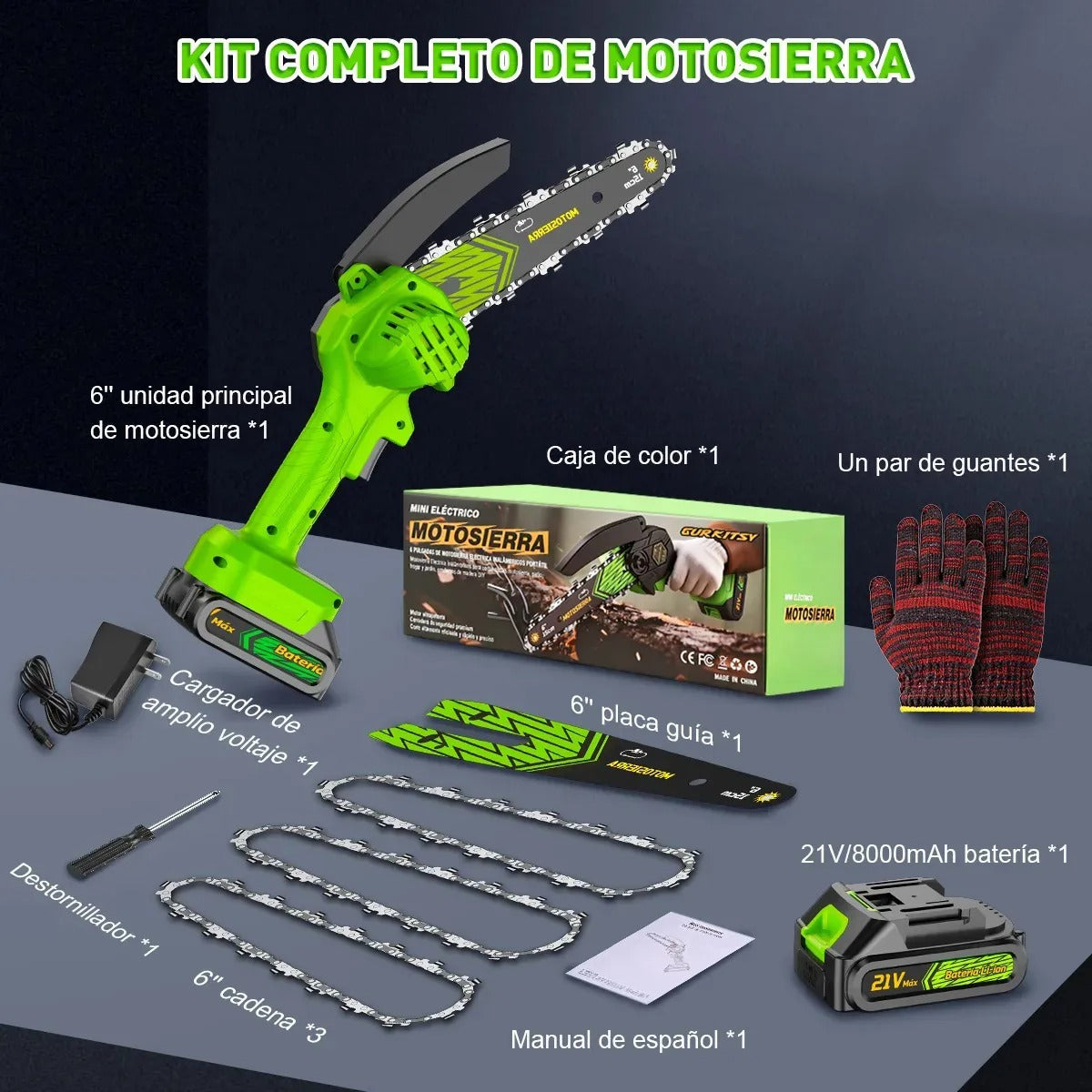 Mini Motosierra Portatil 1500W con Bateria