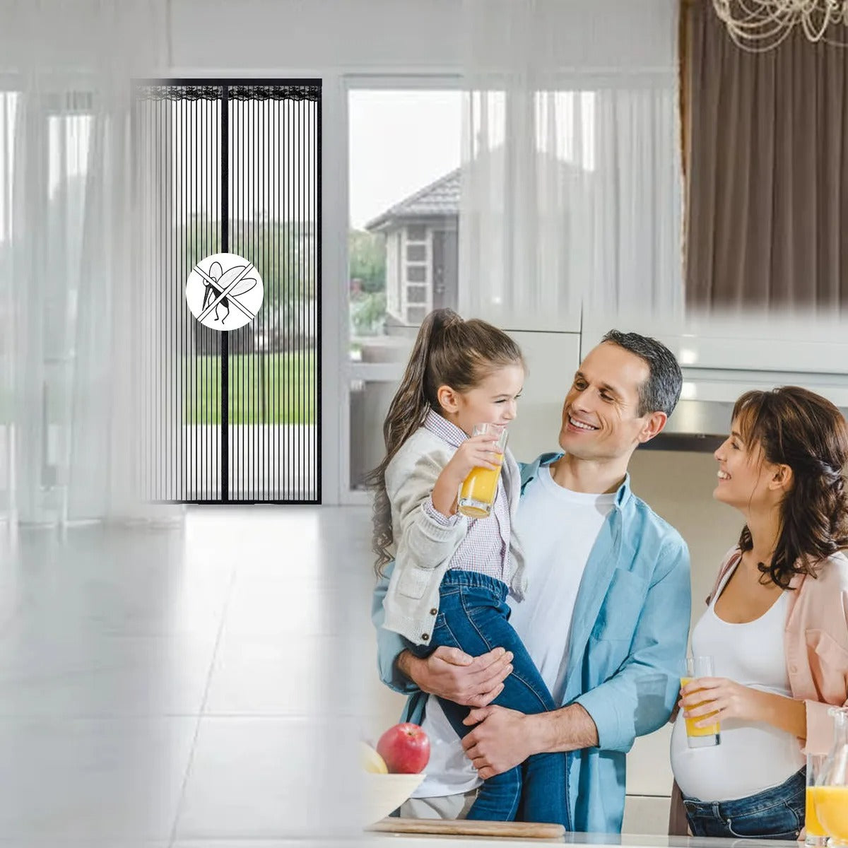 2pz Cortina Mosquitera Magnetica 100x210CM