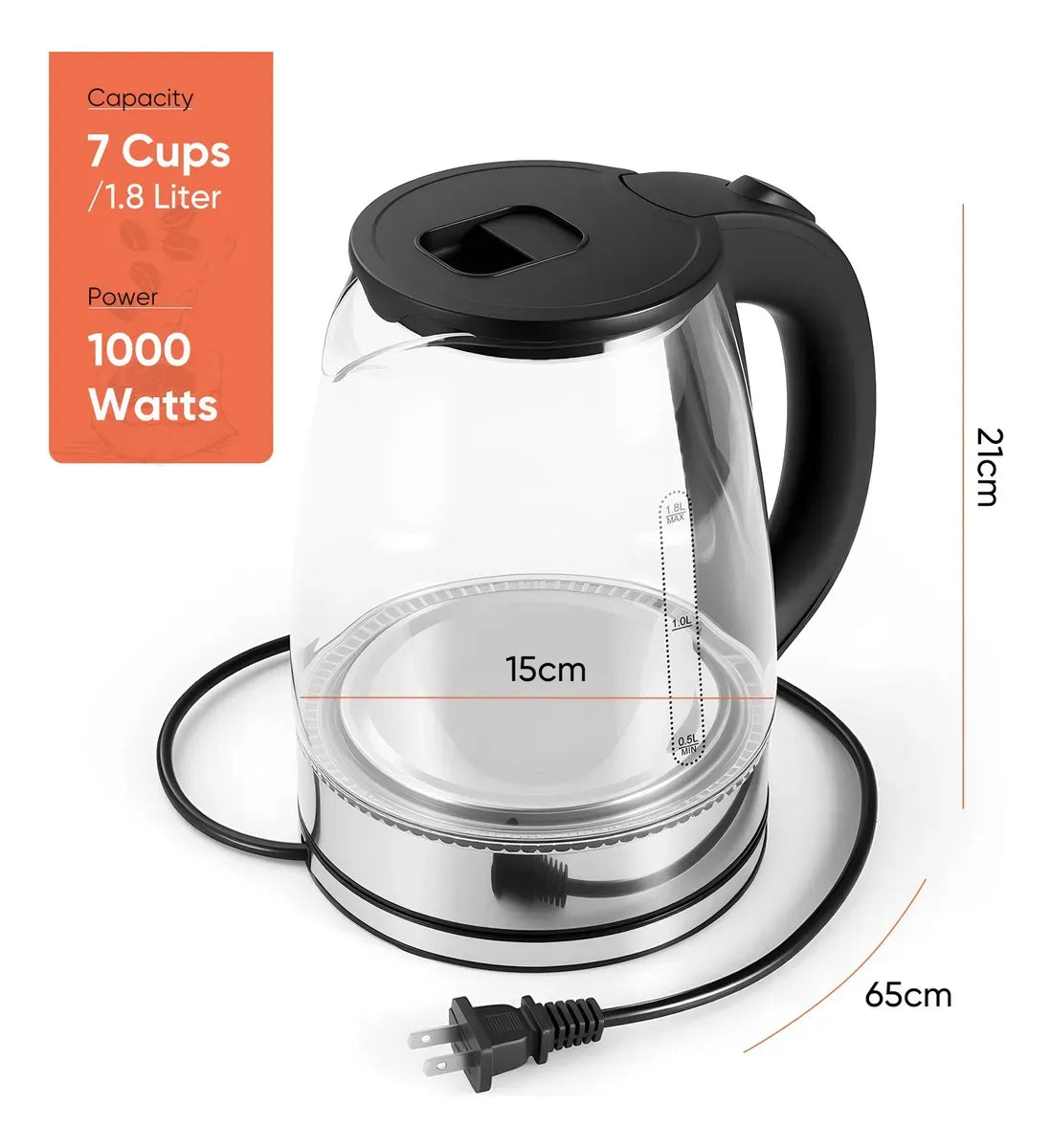 Hervidor de Agua Electrico 1.8 Litros