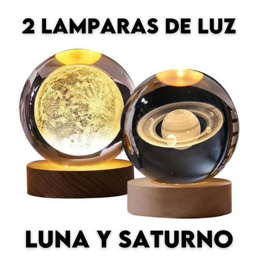 2 Lamparas de cristal luz led