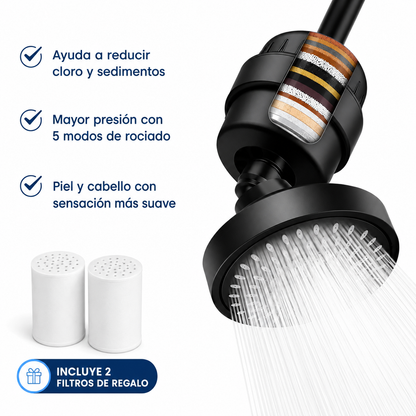 Cabezal con Filtro Alta Presion para Baño