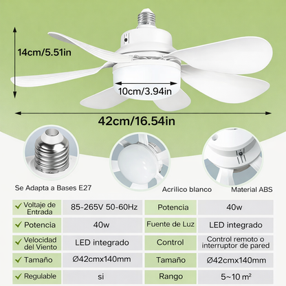 Foco Ventilador 6 Aspas Potente