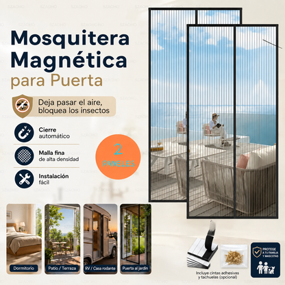 2 Cortinas Mosquiteras para Puerta 100x210cm