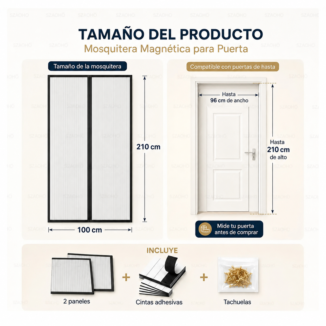 2 Cortinas Mosquiteras para Puerta 100x210cm