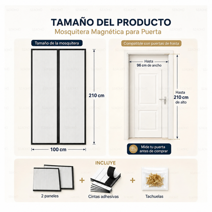 2 Cortinas Mosquiteras para Puerta 100x210cm