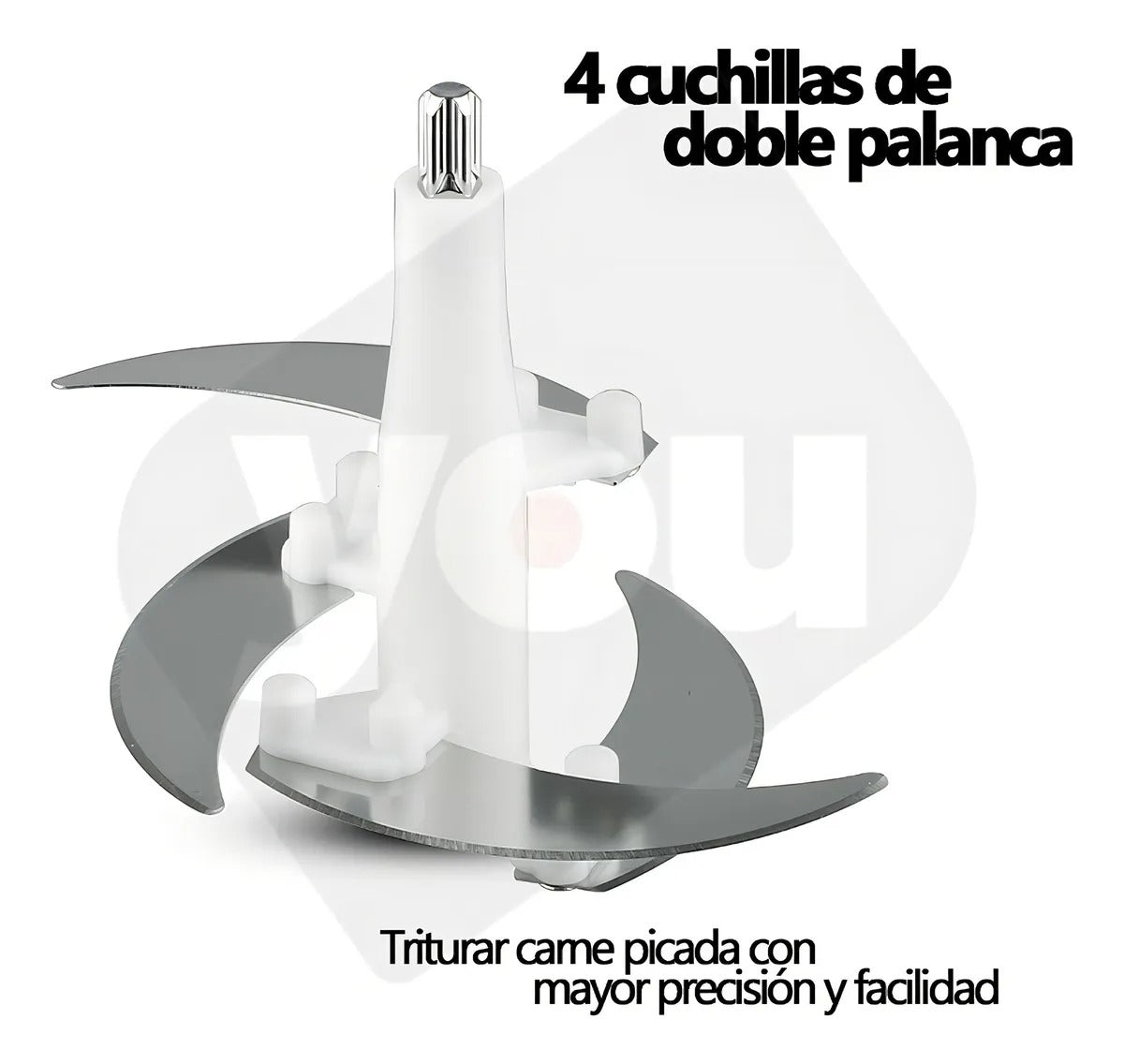 Procesador De Alimentos Con 4 Cuchillas 2L