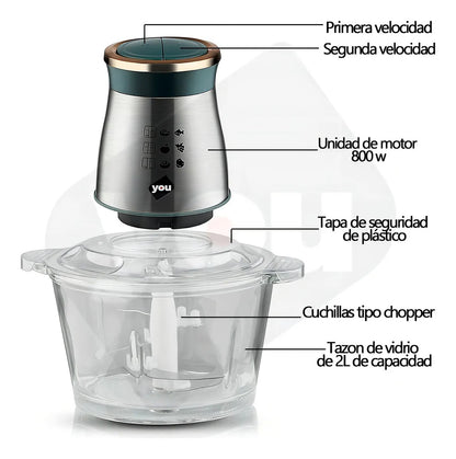 Procesador De Alimentos Con 4 Cuchillas 2L