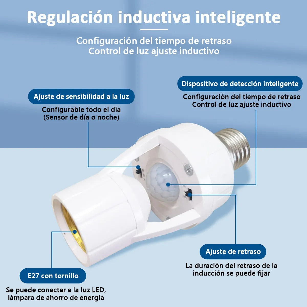 4 Socket con sensor de movimiento