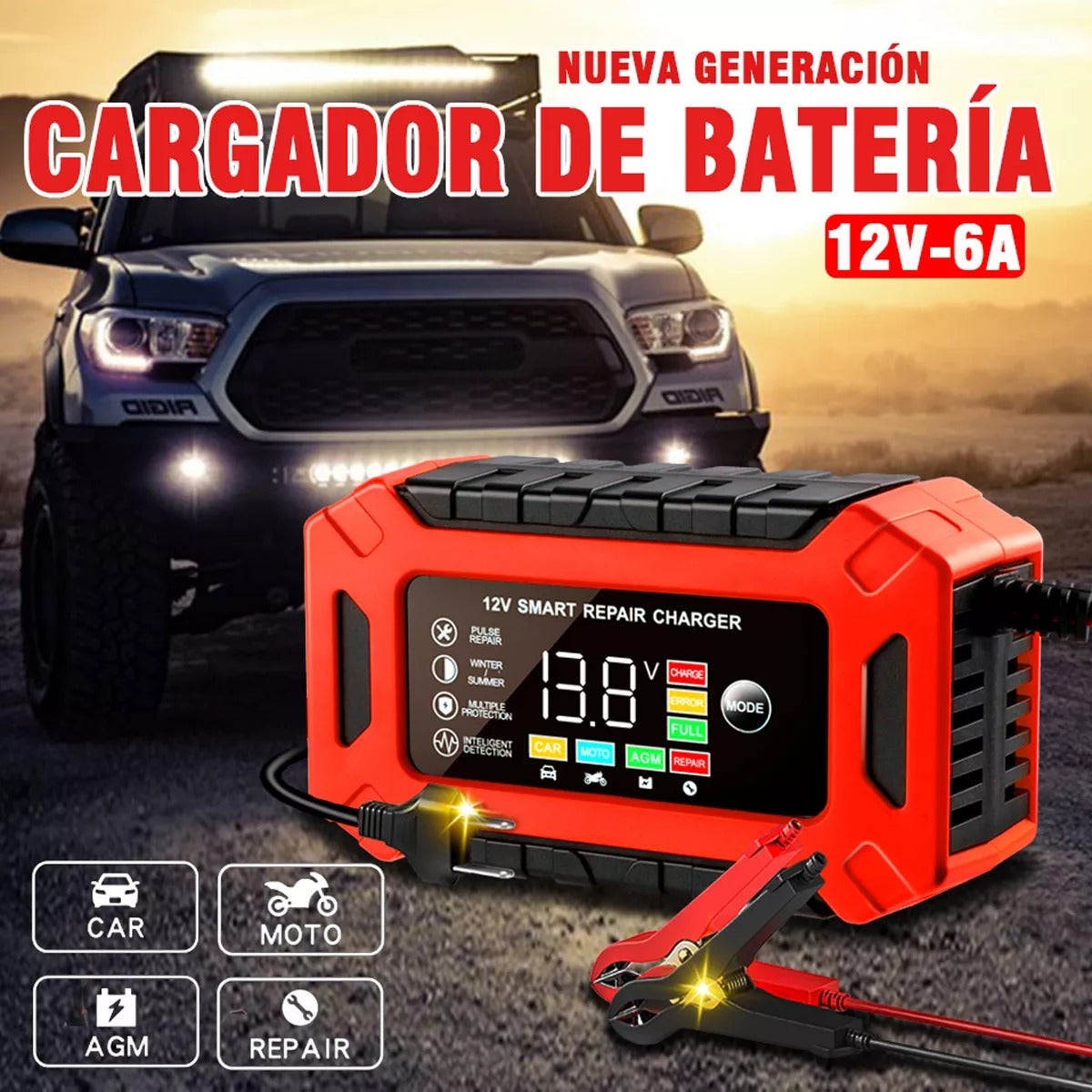 Cargador inteligente para baterias 12V