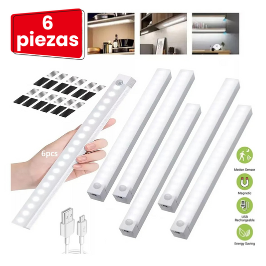 Focos de luz led 6 piezas sensor movimiento