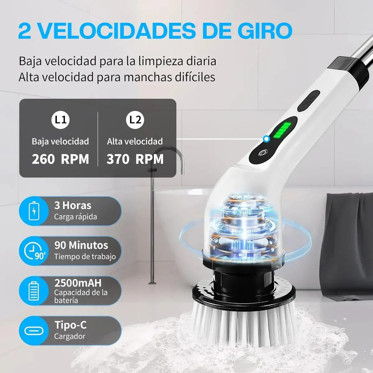 Cepillo Giratorio Portátil 9 en 1