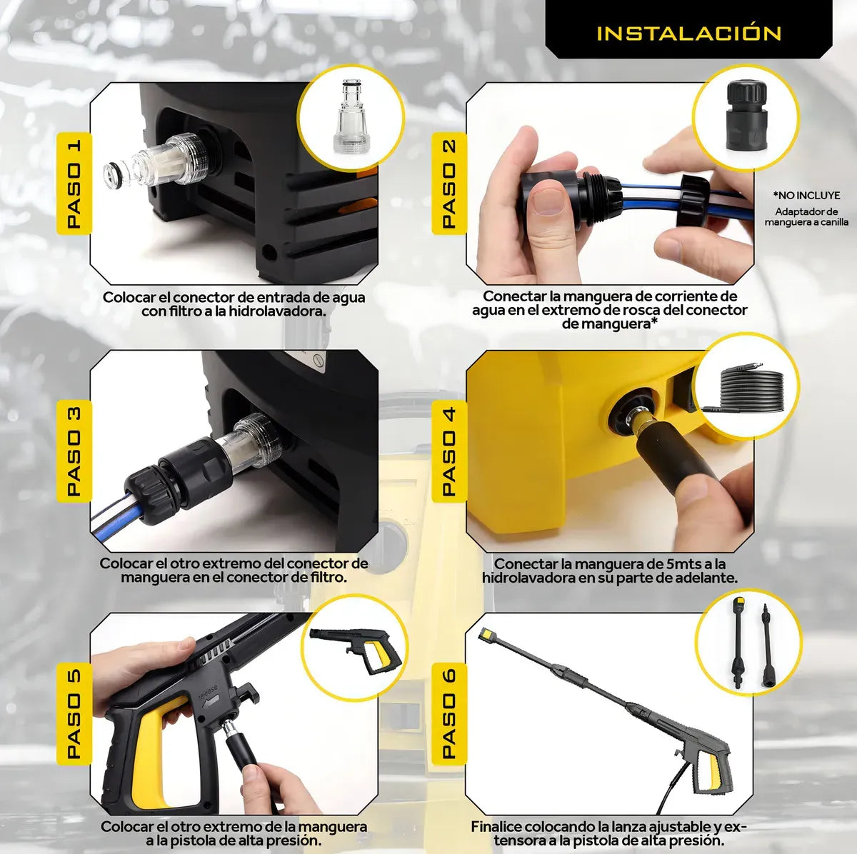 Potente Hidrolavadora Electrica 1600psi