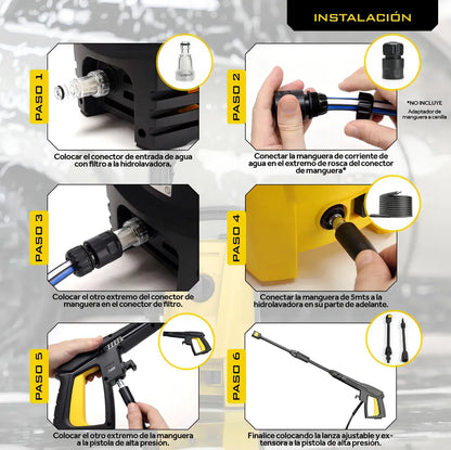 Potente Hidrolavadora Electrica 1600psi