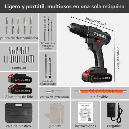 Kit Taladro Portatil Electrico 2 baterias