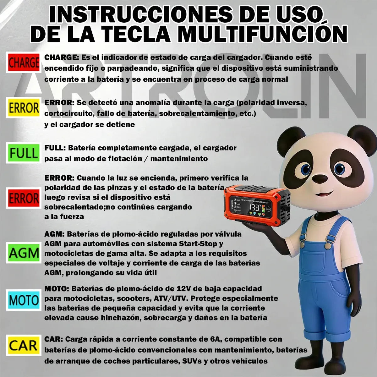 Cargador de Baterías Inteligente 12V 6A