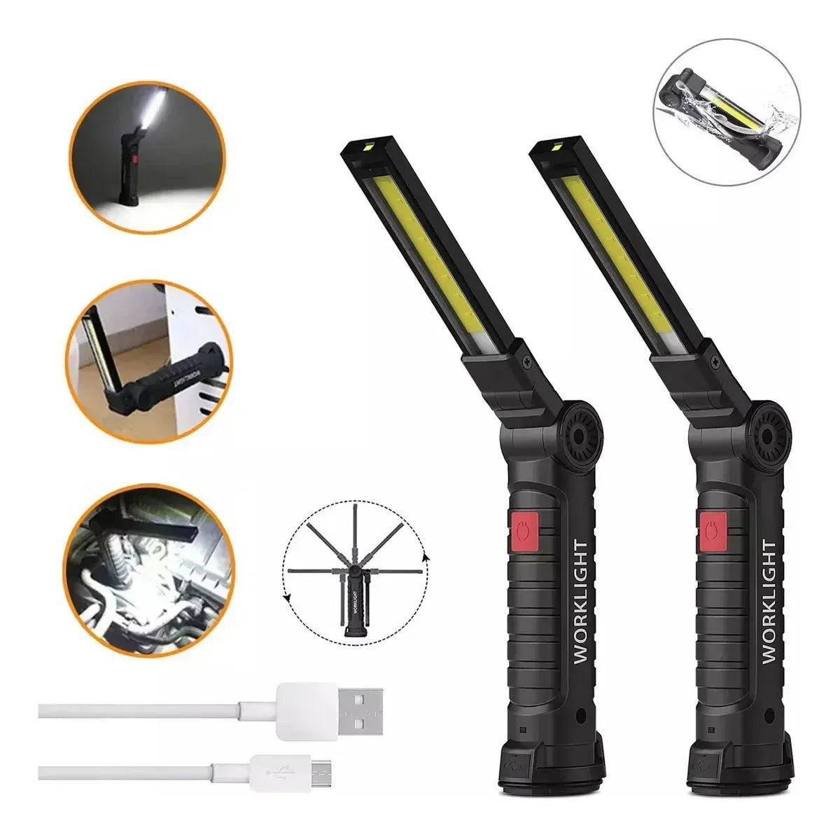 2x1 Luces de Trabajo LED Plegables de 800 LM