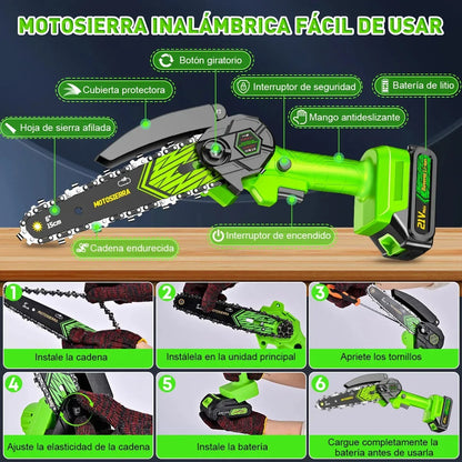 Mini Motosierra Portatil 1500W con Bateria