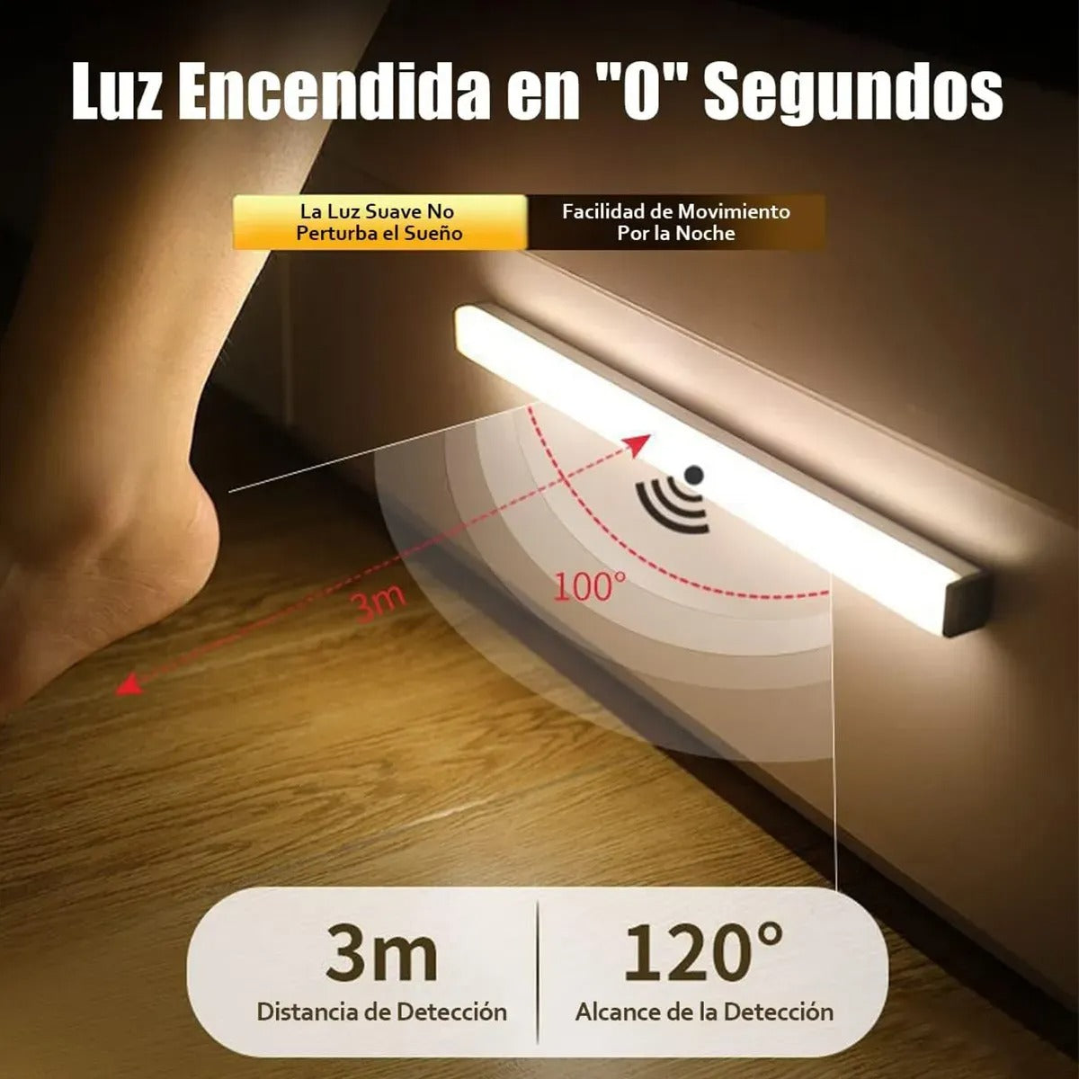 6pz Luces Sensor Movimiento Recargables