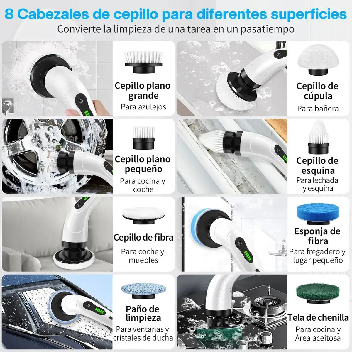 Cepillo Giratorio Portátil 9 en 1