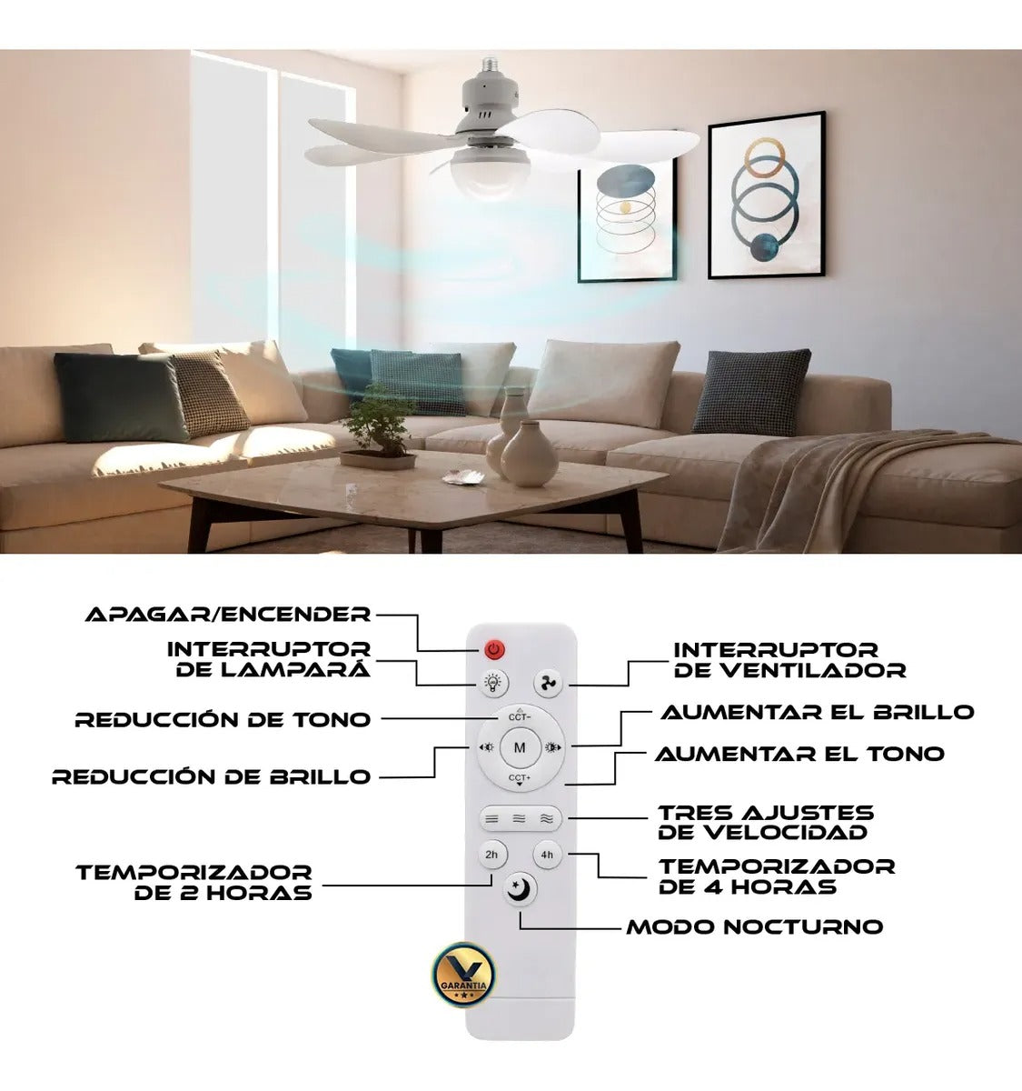 Foco Ventilador 6 Aspas Potente