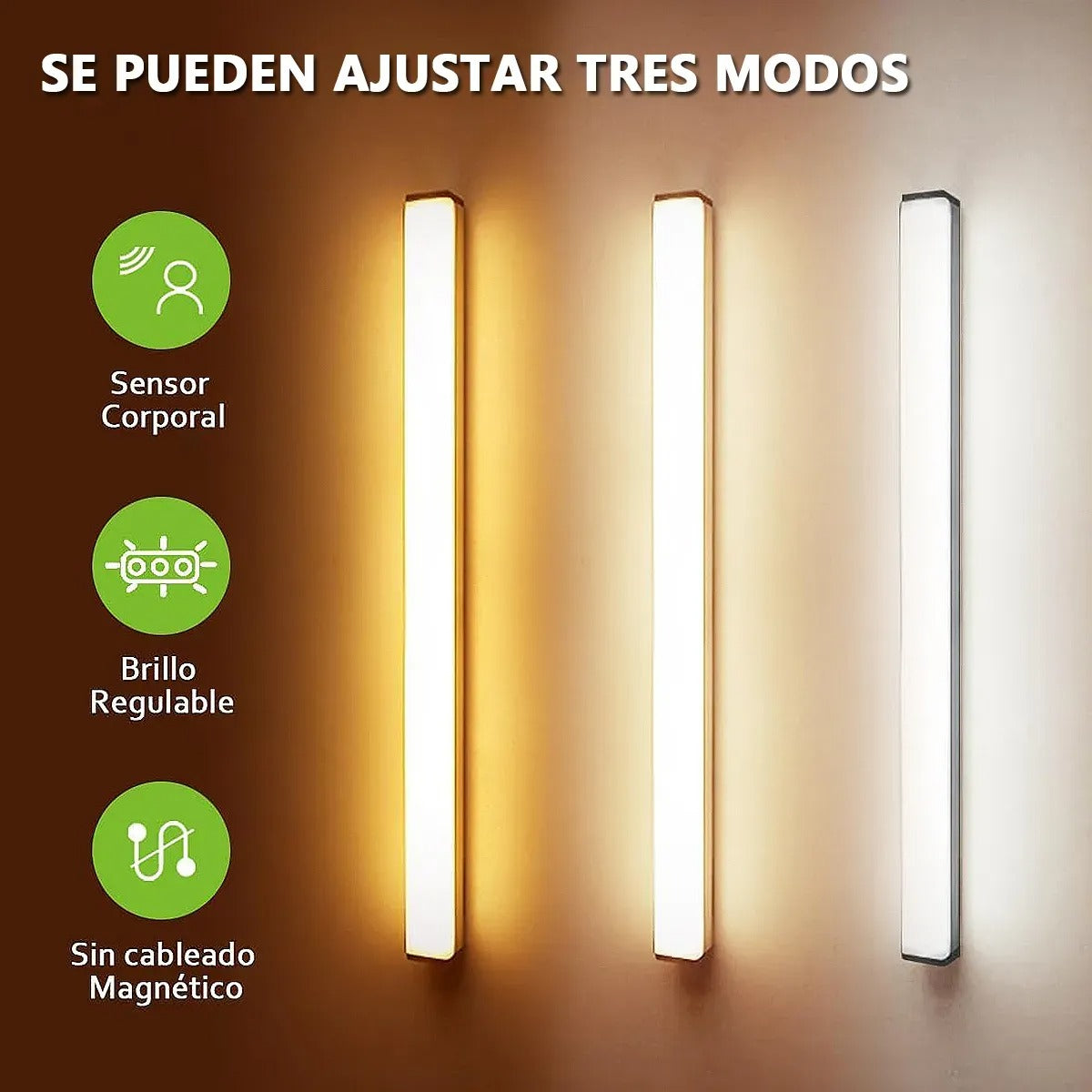 6pz Luces Sensor Movimiento Recargables