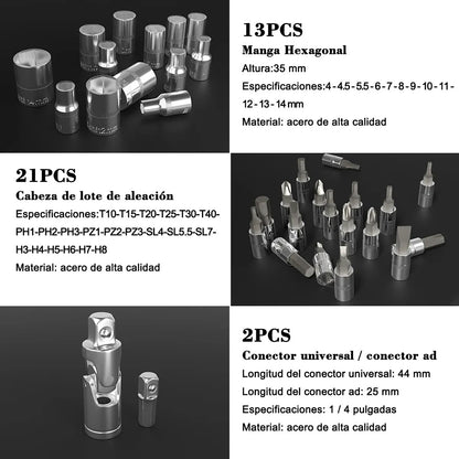 Juego de Herramientas 46 Piezas Alta Calidad