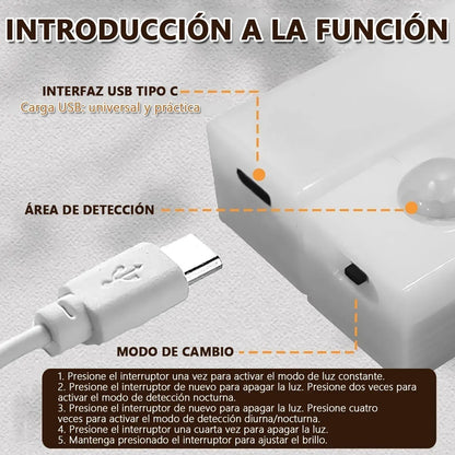 6pz Luces Sensor Movimiento Recargables