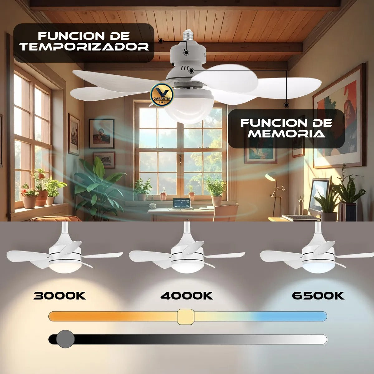 Foco Ventilador 6 Aspas Potente