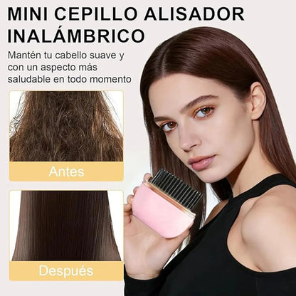 Mini Cepillo Alisador Recargable
