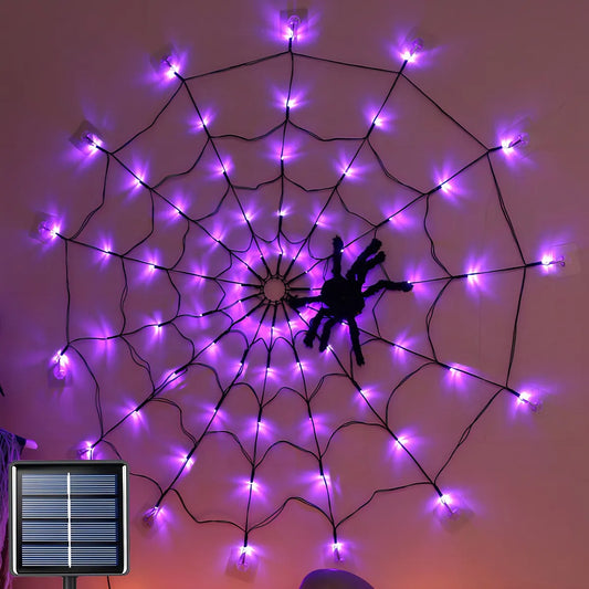 Telaraña Decoracion Halloween Carga Solar