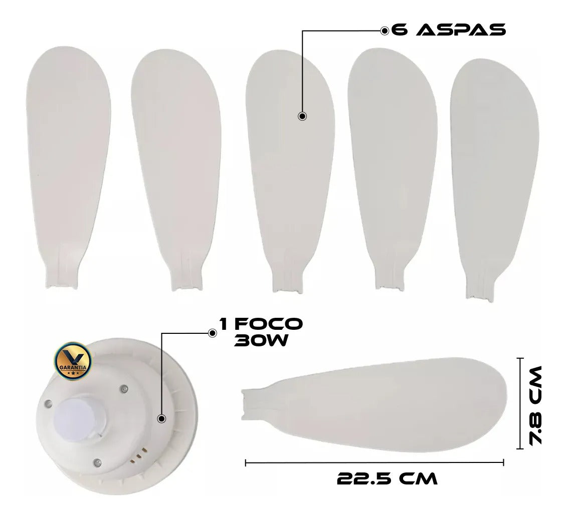 Foco Ventilador 6 Aspas Potente