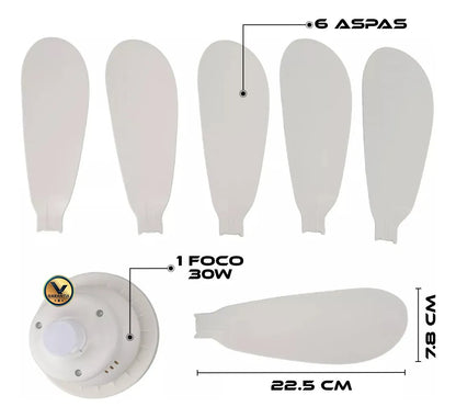 Foco Ventilador 6 Aspas Potente