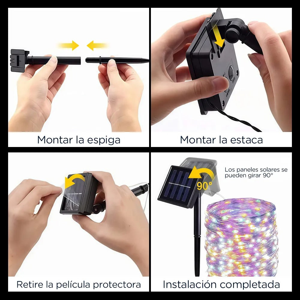 2x1 Luces Solares Navideñas 32 metros