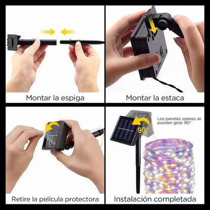 2x1 Luces Solares Navideñas 32 metros