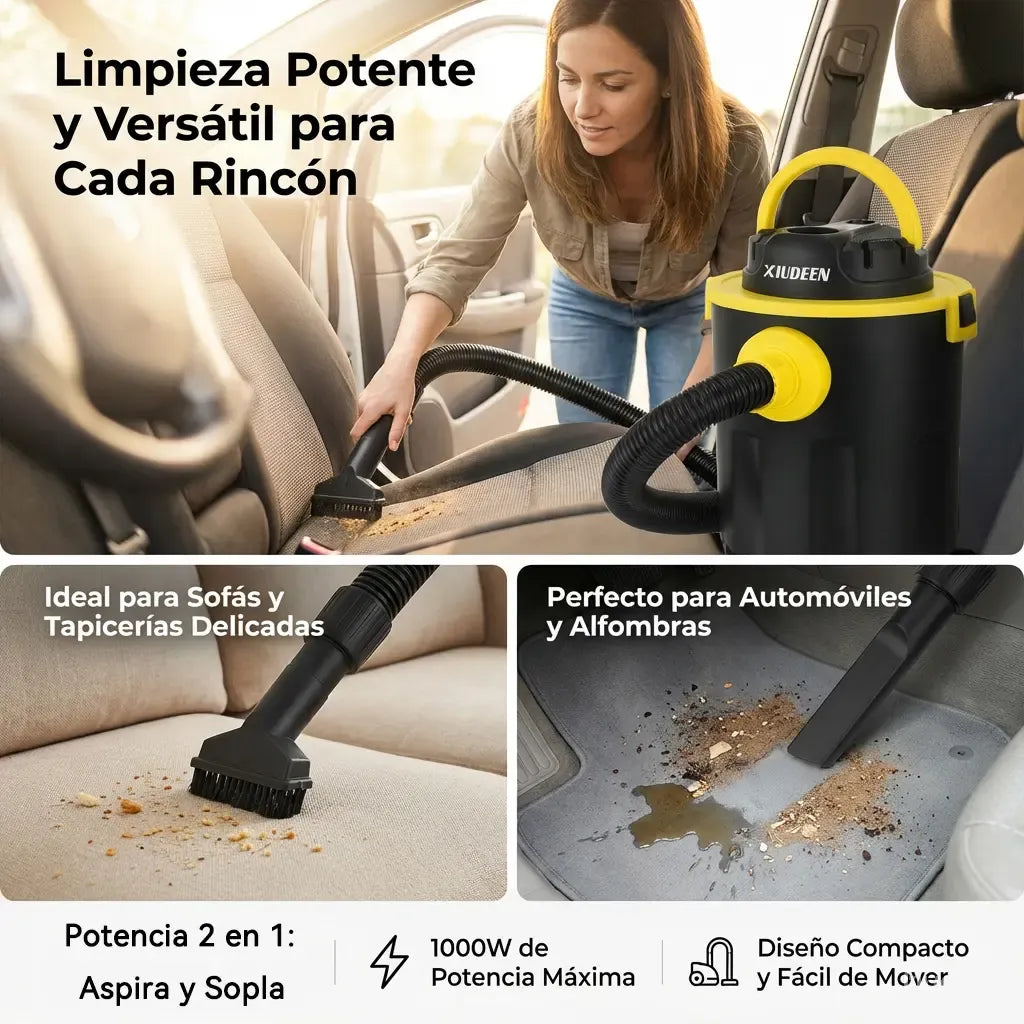 Aspiradora Portátil de 12L 3HP con Ruedas
