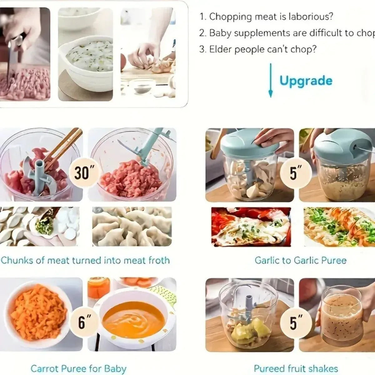 Cortador Manual de Verduras y Carne 900ml