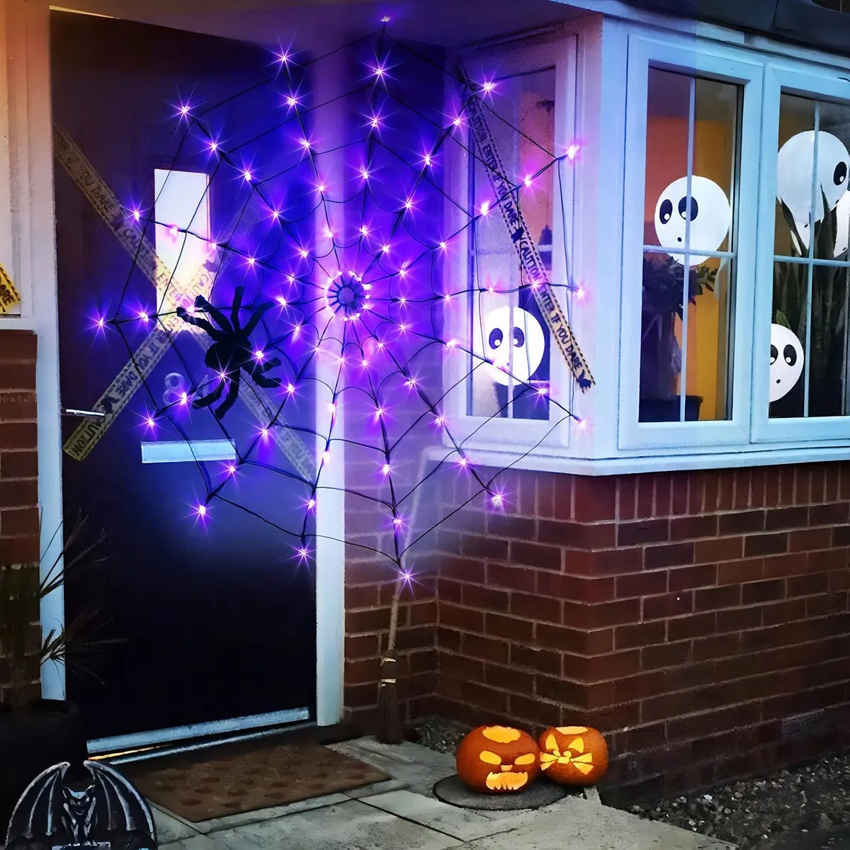 Telaraña Decoracion Halloween Carga Solar