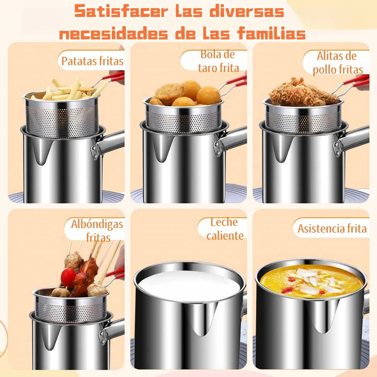 Freidora Acero 3 En 1: Incluye Sarten y Freidora