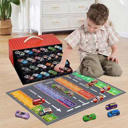 Contenedor de 48 Carritos con Pista de Carrera