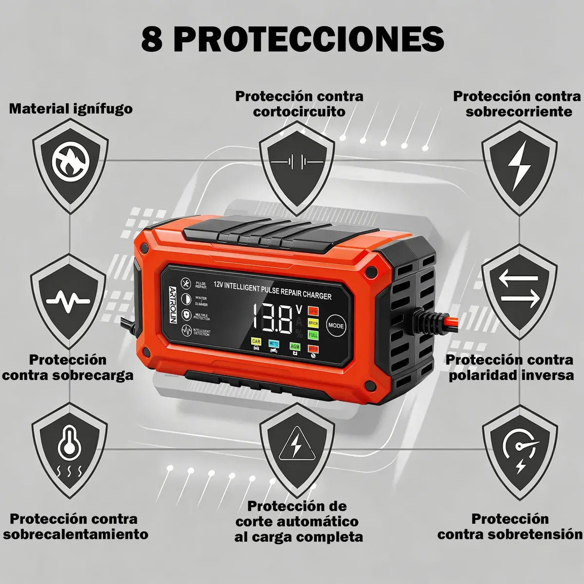 Cargador de Baterías Inteligente 12V 6A